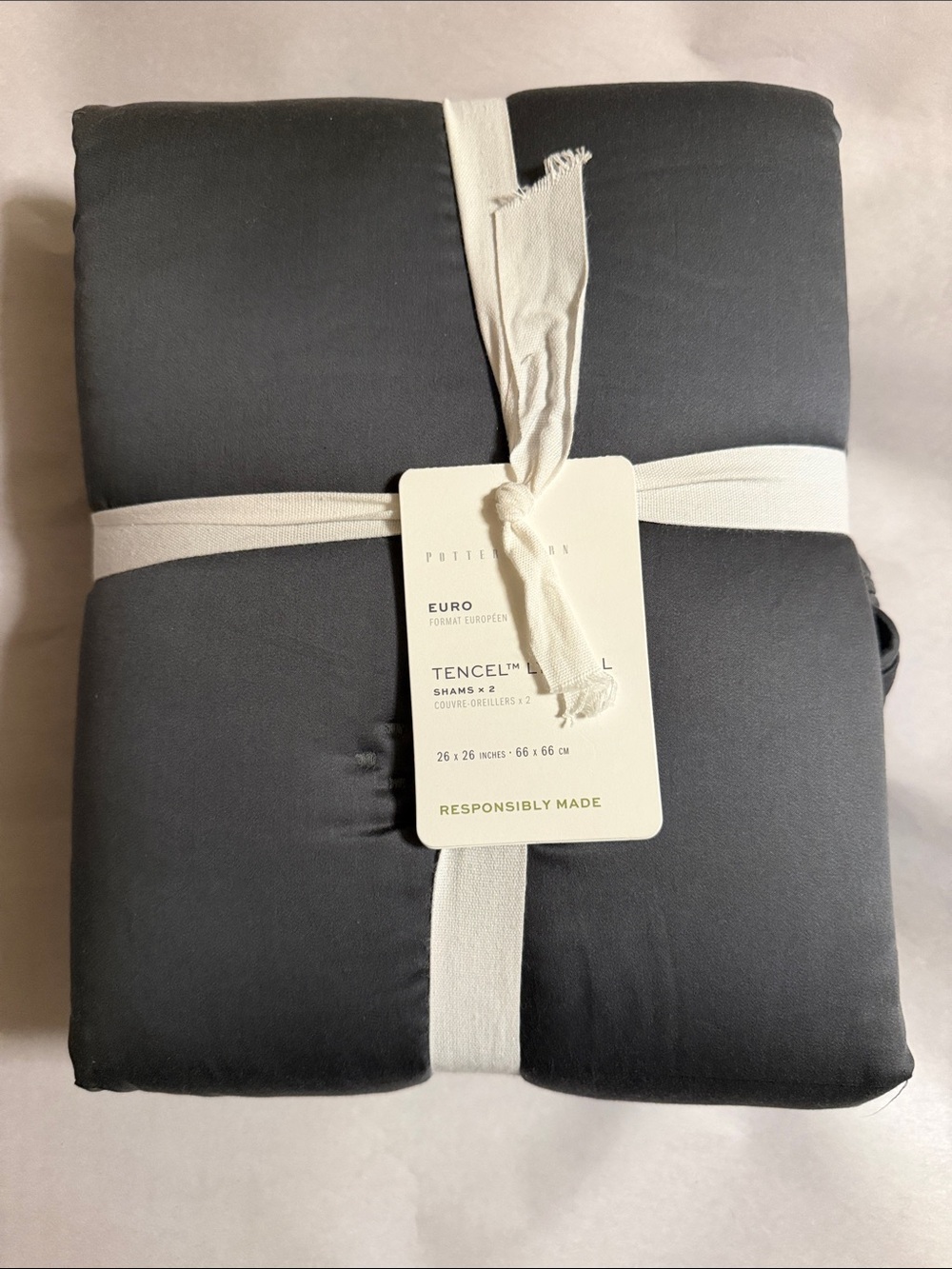 2 Pottery Barn Tencel Lyocell Tufted EURO Comforter Pillow Sham Covers